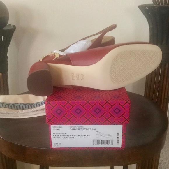 LAST PAIR 🔥TORY BURCH CATERINA LEATHER SLINGBACK - Picture 6 of 8